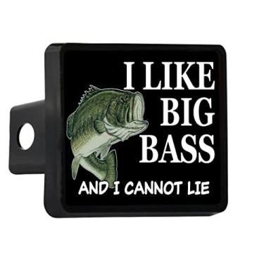 Imagem de Engraçado barco de pesca caminhão reboque engate plug I Like Big Bass and I Can't Lie presente para pescador peixe