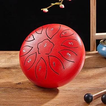 Imagem de Tambor de língua de aço 6 polegadas 11 notas C-Key Handpan Drum Instrumento de percussão de qualidade de som puro com saco de armazenamento Adesivo fonético Marretas de tambor e berços de de