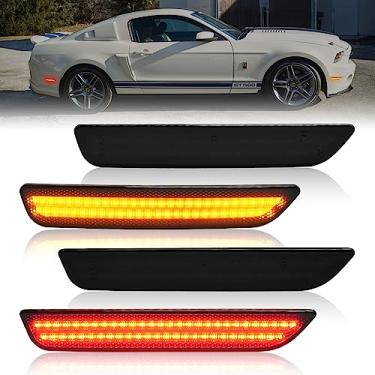 Imagem de NEIFILES Luzes de LED Laterais Compatíveis com Ford Mustang 2010-2014 Lentes Fumadas Frontal Traseira Fender Lâmpadas Para-choque Pacote com 4