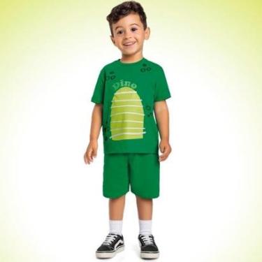 Imagem de Conjunto Infantil Verão Camiseta e Bermuda em Moletinho Tam 1 a 3 - Fakini-Masculino