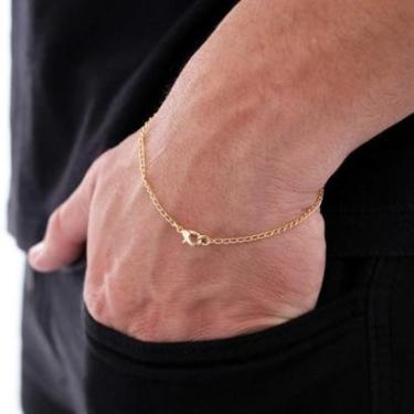 Imagem de Pulseira 1mm Grumet Alongada Banhada a Ouro 18K-Masculino
