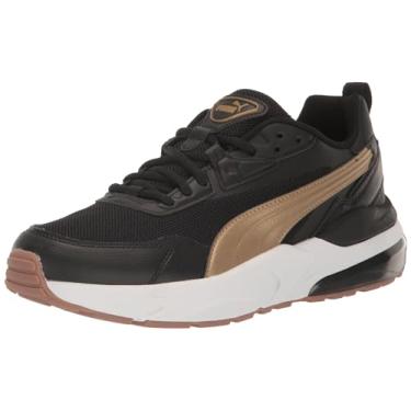 Imagem de PUMA Tênis masculino Vis2k Knit, Puma, preto-dourado, 9.5