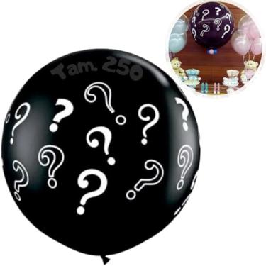Imagem de Balões Joy - Balão Gigante Preto, 250, 1 Unidade, Chá de Revelação, Unissex Adulto