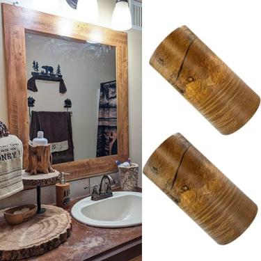 Imagem de Papel de parede de grão de madeira de pinheiro amarelo de 11 jardas removível PVC impermeável para descascar e colar, adesivo de borda de moldura de espelho de banheiro decoração de parede 10 cm x 93