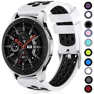 Imagem de Lerobo Pulseira de relógio de 22 mm compatível com Samsung Galaxy Watch de 46 mm/Galaxy Watch 3 de 45 mm/Gear S3 Classic/Frontier, pulseira de silicone macio respirável de 22 mm para mulheres e