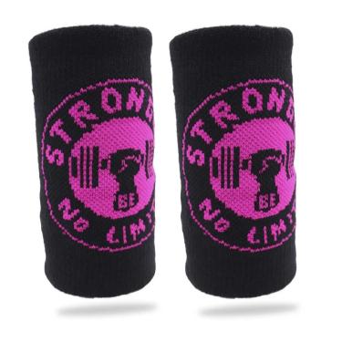 Imagem de Munhequeira Seca Suor Preto com Rosa - Be Stronger-Unissex