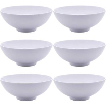 Imagem de Conjunto 6 Bowls de Melamina Brancos 400ml Cumbuquinhas Tige