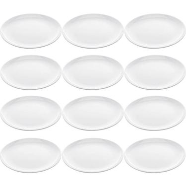Imagem de Conjunto de 12 Pratos de Melamina Brancos 25,5cm para Servir