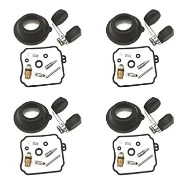 Imagem de Kit de reparo de carburador flutuante e junta de agulha flutuante de diafragma a vácuo para YAMAHA XV250 Virago XVS650 V-STAR XV XVS 250 650 (4 conjuntos)
