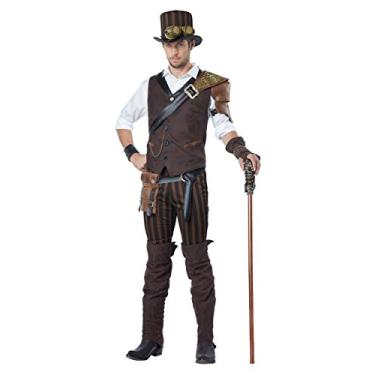 Imagem de Fantasia adulta de aventureiro Steampunk, Marrom, Large