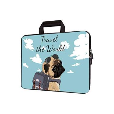 Imagem de Bolsa de transporte para laptop de 11,6" 12" 12" 12" 12,5" 12,5" Capa Chromebook Notebook Ultrabook Bag Tablet Capa de neoprene para Apple MacBook Air, Samsung, Google, Acer, HP, Dell, Lenovo Asus (pacote com cães)
