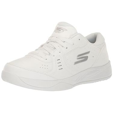 Imagem de Skechers Tênis feminino Viper Court Smash-Athletic Indoor Outdoor Pickleball | Tênis de ajuste relaxado, Branco, 7.5