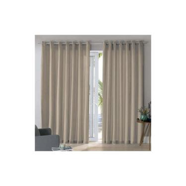 Imagem de Cortina Bella Janela 300x170 cm Voil Veludo Latte