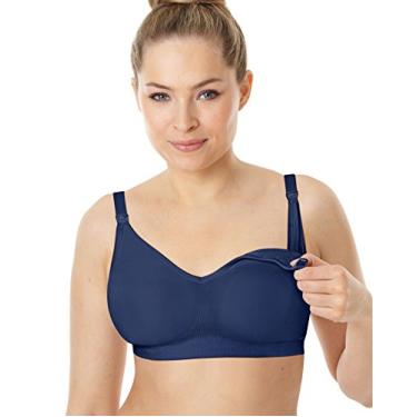 Imagem de Playtex Sutiã feminino de amamentação sem costura com cobertura total US4956, Azul-marinho, P