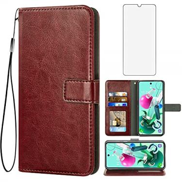 Imagem de Asuwish Capa carteira compatível com LG K92 5G e protetor de tela de vidro temperado capa flip de couro suporte suporte acessórios celulares capas de telefone para LGK925G K925G K 92 92K G5 mulheres