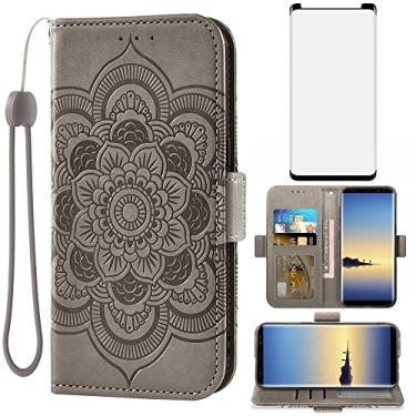 Imagem de Asuwish Capa tipo carteira compatível com Samsung Galaxy Note 8 e protetor de tela de vidro temperado, suporte para cartão, acessórios de celular, capas para celular para Glaxay Note8 Not S8 Galaxies
