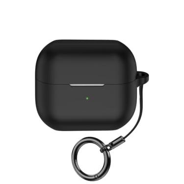 Imagem de Keminsung Capa para Galaxy Buds 3/Galaxy Buds 3 Pro, fones de ouvido sem fio, material de silicone, à prova de choque, proteção portátil exclusiva com mosquetão (preto)