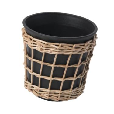 Imagem de WeiLaiKeQi Vaso de Plantas Tecido com Furo de Drenagem Vaso de Flores de Mesa Ornamento Plantador Artesanal Cesta Vaso de Flores para Prateleira Quarto Fazenda, 11.5 Cm X 11.5 Cm