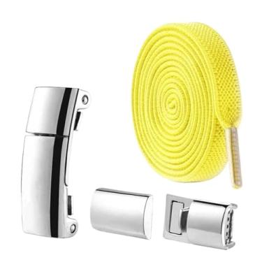 Imagem de Lock Shoelaces Without Ties Flat Elastic Laces Sneakers Boots No Tie Shoelace Rubber Bands For Shoes Accessories(Yellow)