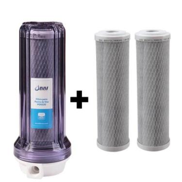 Imagem de Filtro Agua 9 3/4 Ponto De Uso Pou Carvão Ativado Bbi F230pou Transpar