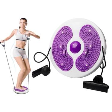 Imagem de Placa de disco de cintura torção abdominal, torção de cintura para mulheres gordura da barriga com alças, disco giratório de equilíbrio de emagrecimento da cintura com sola de massagem para emagrecer