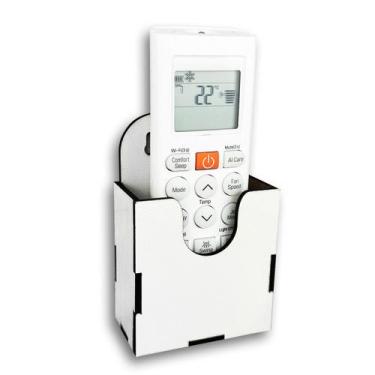 Imagem de Suporte De Parede Porta 1 Controle Remoto Ar Tv Som Mdf Branco - JJVER