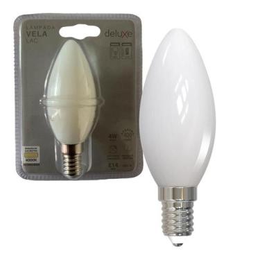 Imagem de Kit 8 Lampada Led Vela Filamento Lac 4w Branco Neutro 4000k E14 - Avan