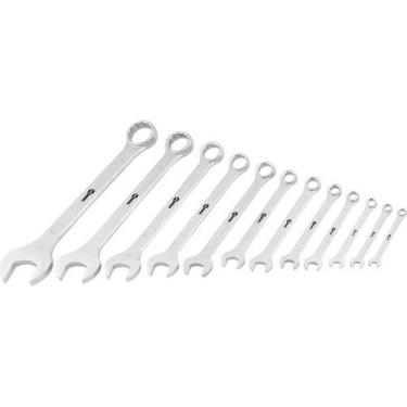 Imagem de Jogo Chave Combinada 6-32mm Aço Carbono Com 12 Peças Suporte - Nove54