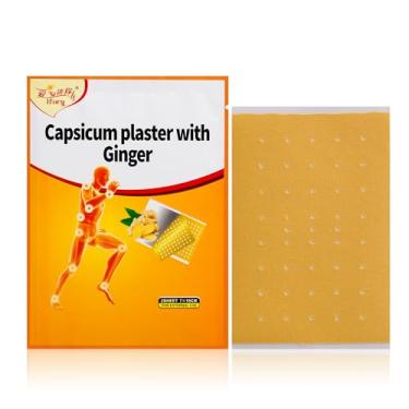 Imagem de ifory 80 adesivos de capsaicina, adesivos de gengibre capsicum, adesivo de capsicum de 10 x 7 cm, 15 sacos, 80 unidades (2 unidades/saco)