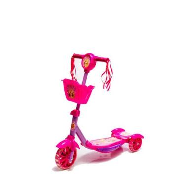 Imagem de Brinquedo Divertido Patinete Rosa Para Meninas Suporta 35Kg - DM Toys