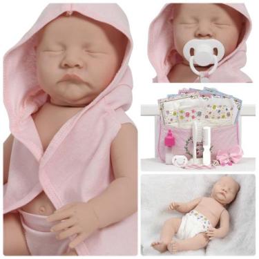 Imagem de Bebê Tipo Reborn Saída de Banho Brinquedo 100% Vinil - Cegonha Reborn 