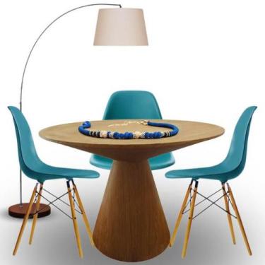 Imagem de Mesa De Jantar Eclipse Cone Redonda 110cm  Em Freijo - Modelar