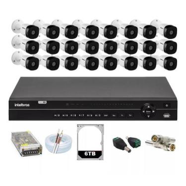 Imagem de Kit Intelbras 24 Cameras Segurança 1120b Dvr 32 Canais Mhdx 1232 6tb