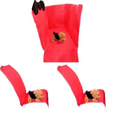 Imagem de Kit Banco Traseiro Impermeavel Plus + Dianteiro Vermelho - Comfortpet