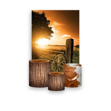 Imagem de Painel De Festa Vertical 1,50 x 2,20 + Trio De Capas Cilindro -  Count