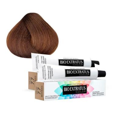 Imagem de Tintura Creme Bio Extratus Color Louro Médio Chocolate 7.7 60ml  Kit c