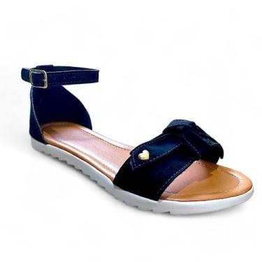 Imagem de Sandália Feminina Rasteirinha com Fivela e Pingente de Coração-Sola Fl