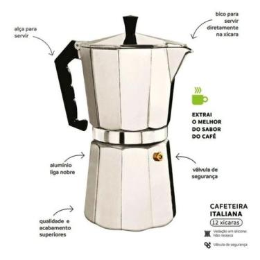 Imagem de Cafeteira Expresso Italiana Alumínio 9 Xícaras 350ml Kehome - Ke home 
