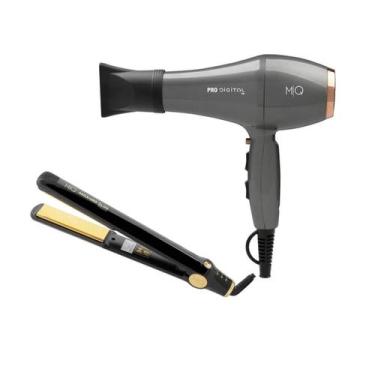 Imagem de Kit mq - secador mq pro digital íon 2400w 127v+ chapinha prancha mq ma