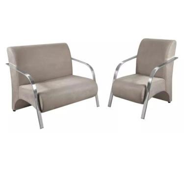 Imagem de Conjunto 2 Poltronas Decorativa Sevilha Braço Metal Bella Decor, Velud