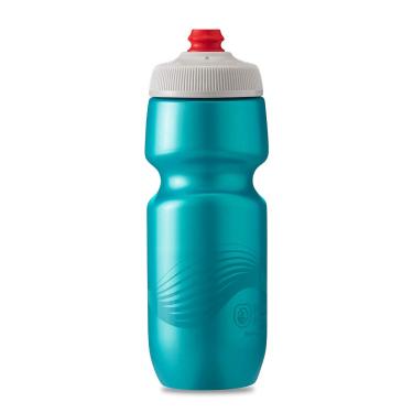 Imagem de Polar Bottle Garrafa de água leve para bicicleta Breakaway Wave – livre de BPA, garrafa de compressão para ciclismo e esportes (azul-petróleo e prata, 700 ml)