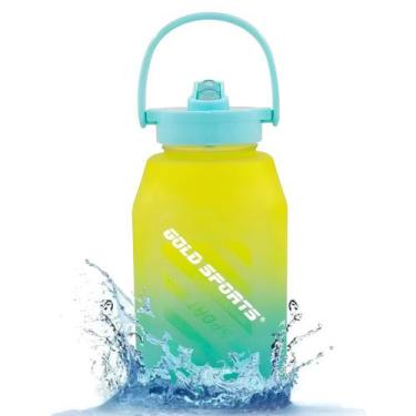 Imagem de Garrafa Squeeze Plástica Gold Sports Cubo Emborrachada -1Litro - BPA-F