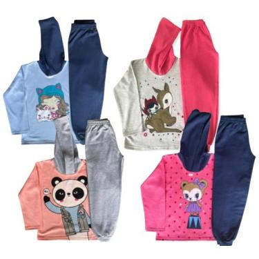 Imagem de Conjunto moletom com touca infantil meninas kit com 2 - Mmkids , 1 
