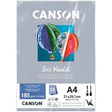 Imagem de Pct Papel Iris Vivaldi 25fls A4 185gr Canson Escolha a Cor, CINZA