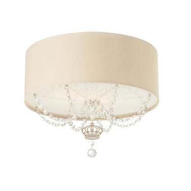 Imagem de Luminária Plafon Infantil Coroa Cúpula Cáqui  30X15 2E27 - Tom Luz