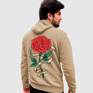 Imagem de Blusa Moletom Genuine Grit Masculina Estampada Algodão 30.1 Roses, Beg