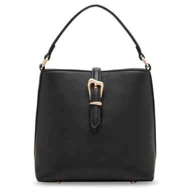 Imagem de Anne Klein Bolsa balde com fivela esculpida, preta