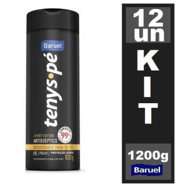 Imagem de Kit 12 Desodorante Pó p/ Pé Sport Edition Antisséptico 100g - Baruel