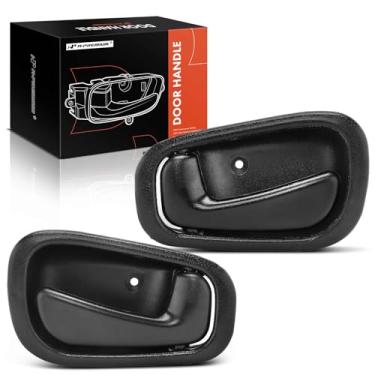 Imagem de A-Premium Puxadores internos internos compatíveis com Toyota Corolla e Chevrolet Prizm, 1998 1999 2000 2001 2002, preto texturizado, conjunto de 2 peças, motorista dianteiro e traseiro e lado do