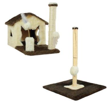 Imagem de Arranhador Para Gatos Com Sisal Poste G - Miupet , CARAMELO / NATURAL